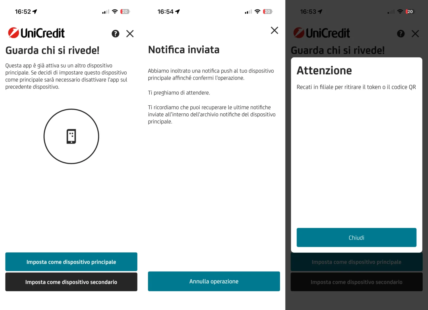 unicredit app cambio smartphone