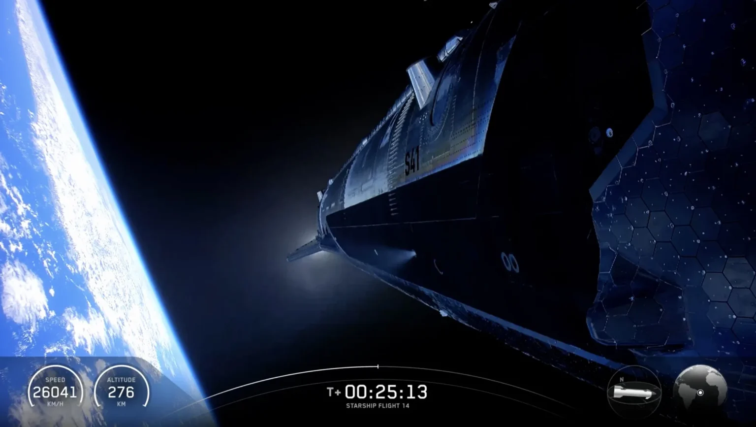 starship in orbita