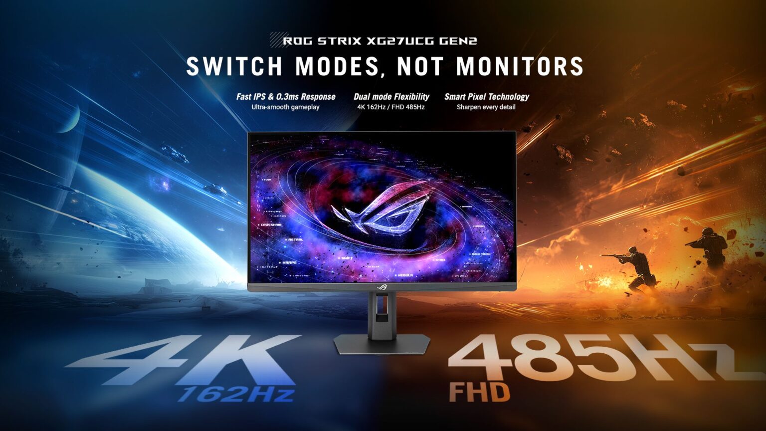 Monitor gaming 4K Dual Mode ASUS ROG e TUF: prezzi da 249 euro Monitor gaming 4K Dual Mode ASUS ROG e TUF